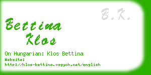 bettina klos business card